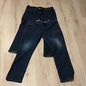 2 pairs- Seven7 Men's Deep Indigo Straight Jeans size 34x30